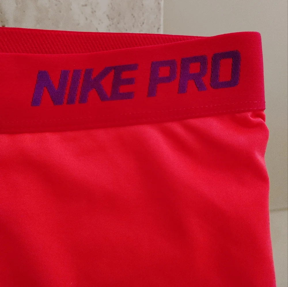 Nike Pro Shorts - Pink with purple lettering - Medium - Picture 2 of 7